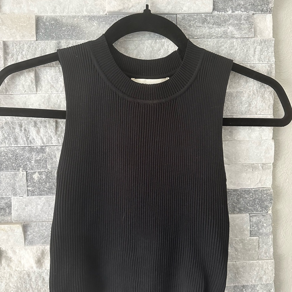 Black Ribbed Knit Top - Picture 2 of 7